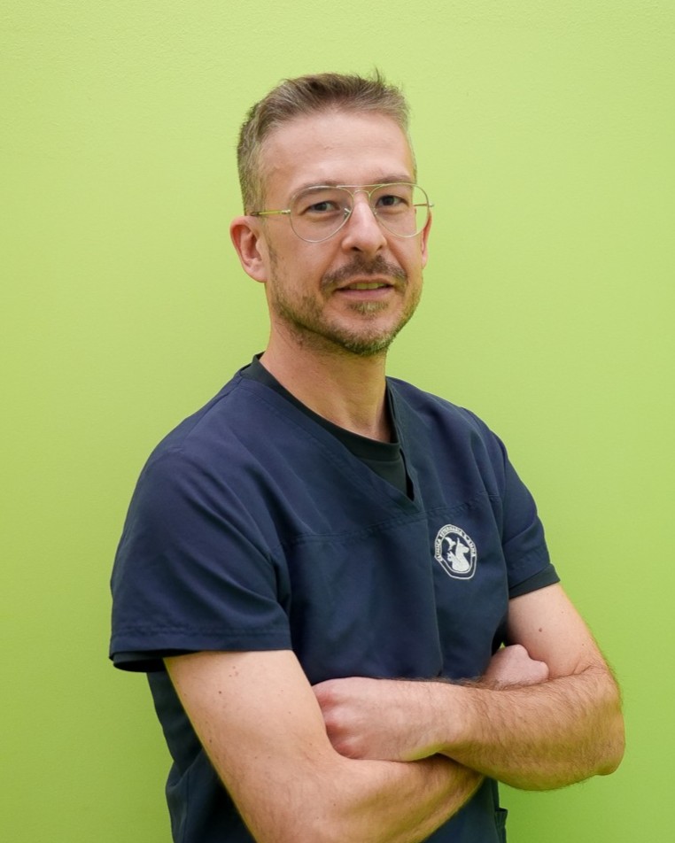 Il Dott. Simone Tobaldi, medico veterinario della clinica veterinaria Sant'Anna